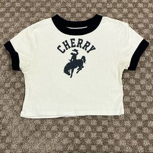 Cherry LA Western Ringer Baby Tee